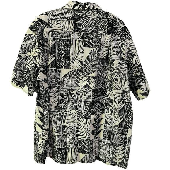 RJC Black White Hawaiian Shirt Mens 2XL Tropical Vacation - Picture 4 of 4